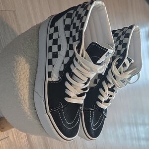Vans Black and White Checkerboard High-Tops